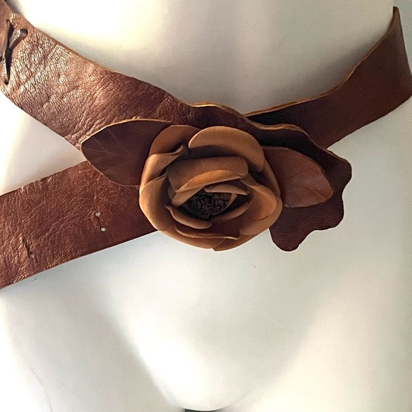 Handcrafted Artisan Leather Boho Women's Belt - Picture 6 of 13